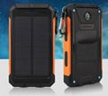 8000mah Waterproof Solar Power Bank Portable Mobile Phone Charger with Compass