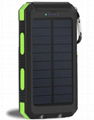 8000mah Waterproof Solar Power Bank Portable Mobile Phone Charger with Compass