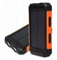 8000mah Waterproof Solar Power Bank Portable Mobile Phone Charger with Compass