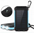 8000mah Waterproof Solar Power Bank Portable Mobile Phone Charger with Compass