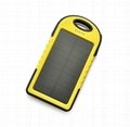 6000mah waterproof power bank outdoor hiking solar power bank for mobile phone