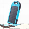 6000mah waterproof power bank outdoor hiking solar power bank for mobile phone