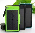 6000mAh/8000mah Waterproof Solar Power Bank Dual USB Backup Battery Charger