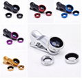 Universal 3 in 1 Clip-On Fish Eye +Wide Angle +Macro Mobile phone lens for phone