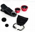 Universal 3 in 1 Clip-On Fish Eye +Wide Angle +Macro Mobile phone lens for phone