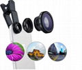  3 In 1 Universal Clip Lens for Mobile Phone  Fish Eye + Macro Lens + Wide Angle