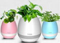 smart led flowerpot bluetooth speaker for real plant touch leaf to play music