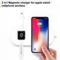 New Design 2 in1 fast charger for apple watch cellphone 3 coil wireless charger