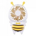 New cute baby bee mini fan usb hand hold fan with night light air conditioner