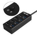 Super Speed 4 port usb hub with ac adapter usb 3.0 hub switches and LED 4