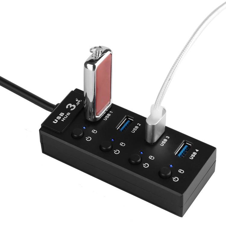 Super Speed 4 port usb hub with ac adapter usb 3.0 hub switches and LED 5