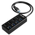 Super Speed 4 port usb hub with ac adapter usb 3.0 hub switches and LED 6