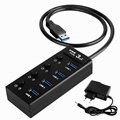 Super Speed 4 port usb hub with ac adapter usb 3.0 hub switches and LED 2