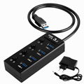 Super Speed 4 port usb hub with ac adapter usb 3.0 hub switches and LED