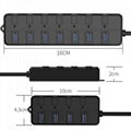 Super Speed 4 port usb hub with ac adapter usb 3.0 hub switches and LED 3