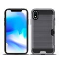 Brushed armor hybrid combo case tpu pc credit card slot case for iphone 9