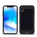 Brushed armor hybrid combo case tpu pc credit card slot case for iphone 9