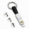 Multifunction Keychain magnetic 3 in 1 USB Charge Data Cable android USB charger