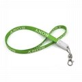 90cm length nylon 2 in 1 neck lanyard charging cable with full logo printing