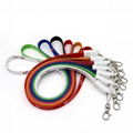 90cm length nylon 2 in 1 neck lanyard charging cable with full logo printing