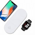 2 in 1 Wireless Charger Pad Fast Charger Ultra Slim Dock Station For Watch Phone