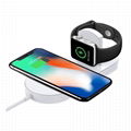 2 in 1 Wireless Charger Pad Fast Charger Ultra Slim Dock Station For Watch Phone 12