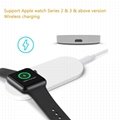 2 in 1 Wireless Charger Pad Fast Charger Ultra Slim Dock Station For Watch Phone