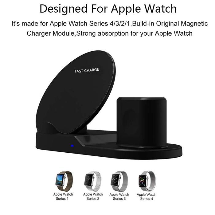 2019 New 3 in 1 Wireless Charger Stand Fast Charging Dock for Phone