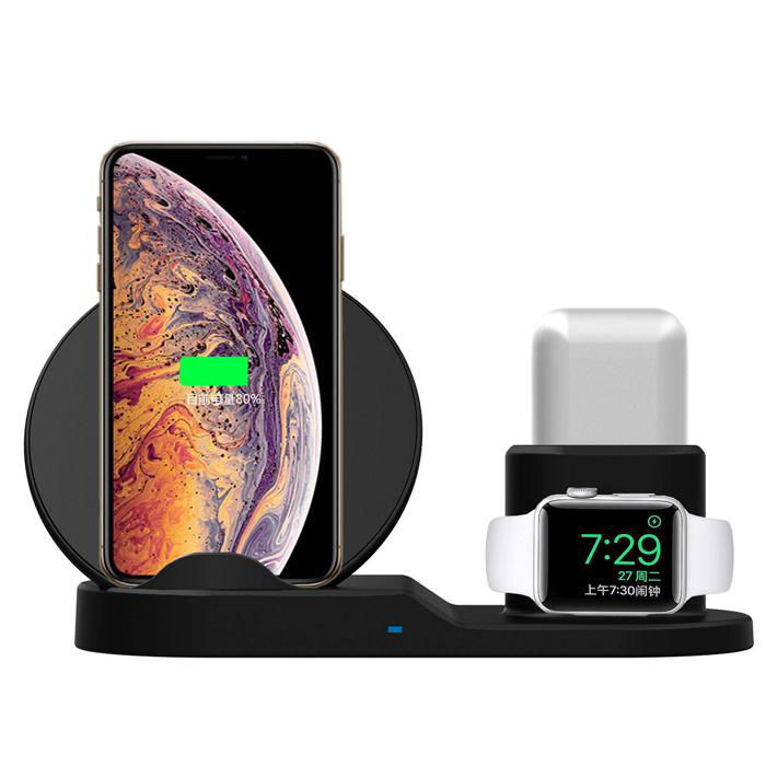 2019 New 3 in 1 Wireless Charger Stand Fast Charging Dock for Phone Watch Airpod 3