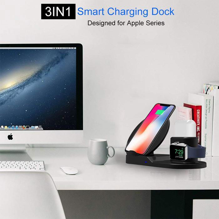 2019 New 3 in 1 Wireless Charger Stand Fast Charging Dock for Phone