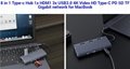 8 in 1 USB3.1 Hub with HDM1 4K, 3 USB3.0 port, SD/MicroSD Card Reader for Mac Pr 8