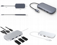 7-in-1 Type-C Adapter Hub Connect USB 3.0, 4K HDM1, SD and MicroSD Card for Mac