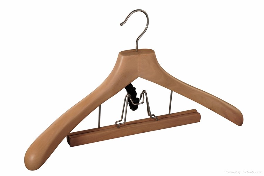 Deluxe coat hanger with skirt hanger dress hanger suit hanger