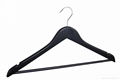 Colorful flat wooden coat hanger with bar suit hanger