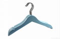 Children's blue wooden shirt hanger 1