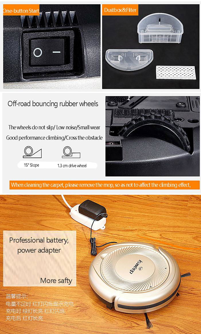 Anti collision hoover robot vacuum Suitable for Multi-environment for home clean 4