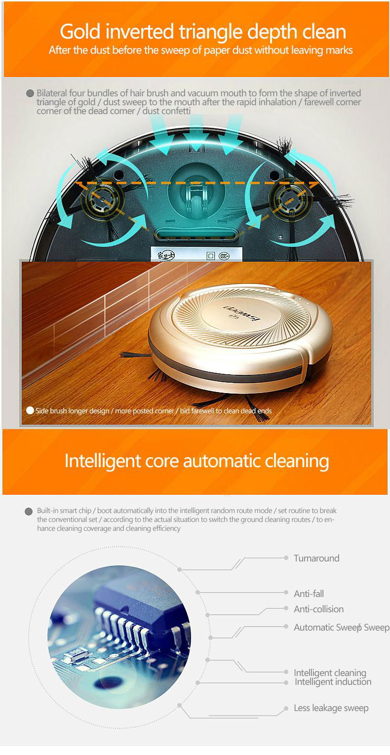 Anti collision hoover robot vacuum Suitable for Multi-environment for home clean 2