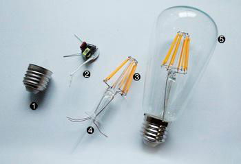 long life time >30000hrs dimmable led filament bulb