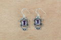 Beautiful 925 Steling Silver Faceted Amethyst Gemstone Earring 4