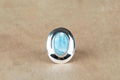 Whole Sale  925 Steling Silver Larimar Gemstone Ring 1