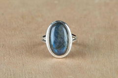 Whole Sale  925 Steling Silver Labradorite Gemstone Ring