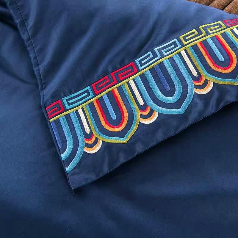 2017 new arrival folk style embroidery 60S cotton bedding set 4