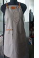 wholesale high quality denim black heavy custom apron with leather strap 4