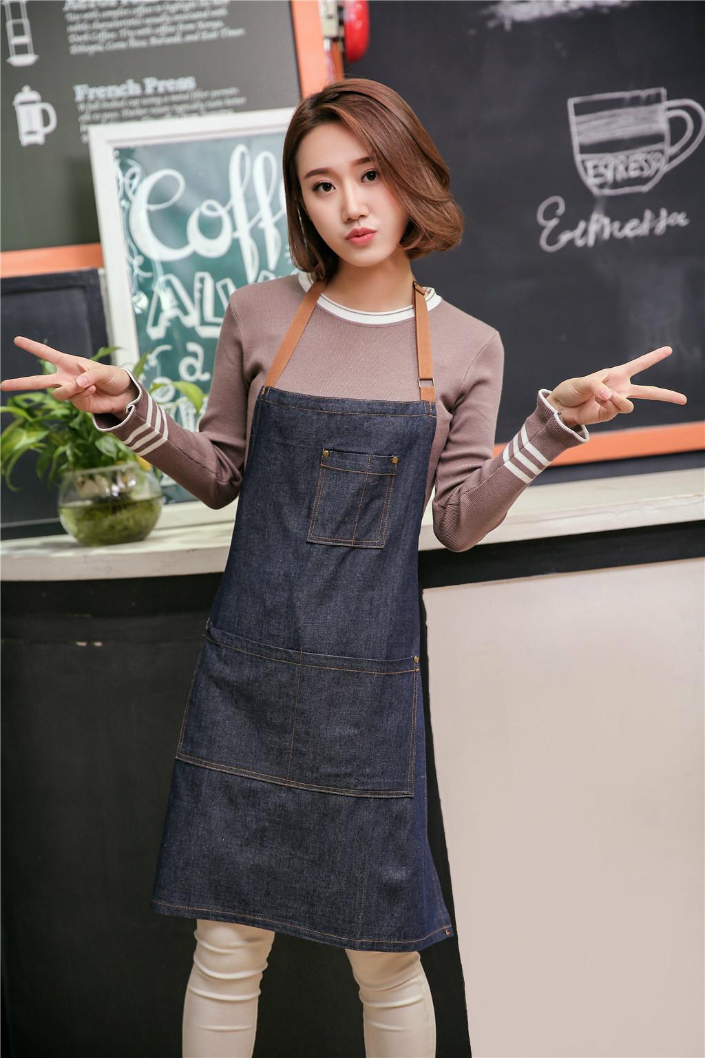 2017 new arrival waiter, barista, chef denim apron 