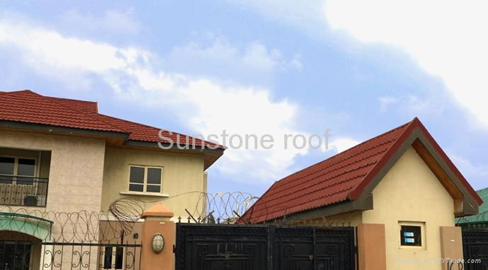 stone coated metal roofing tile Colorful Stone coated sunstone roof tiles 2