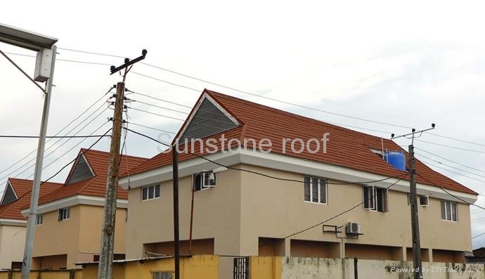 stone coated metal roofing tile Colorful Stone coated sunstone roof tiles 3