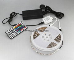 Waterproof 5050 RGB LED Strip 5M 300 Led SMD 44 Keys IR Remote Controller 12V 5A