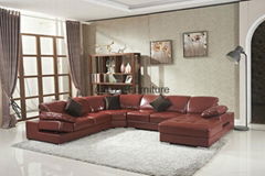 Modern Living Room Sofa U Shape Leather Sofa