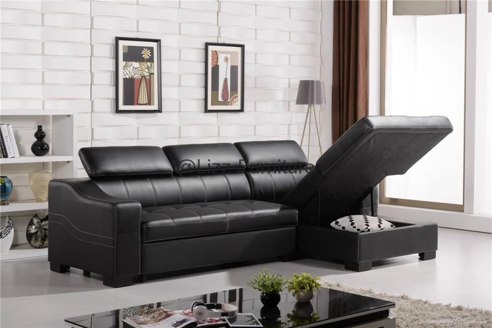Contemporary Sofa Bed L Shape Leather Sofa LZ701 Lizz (China