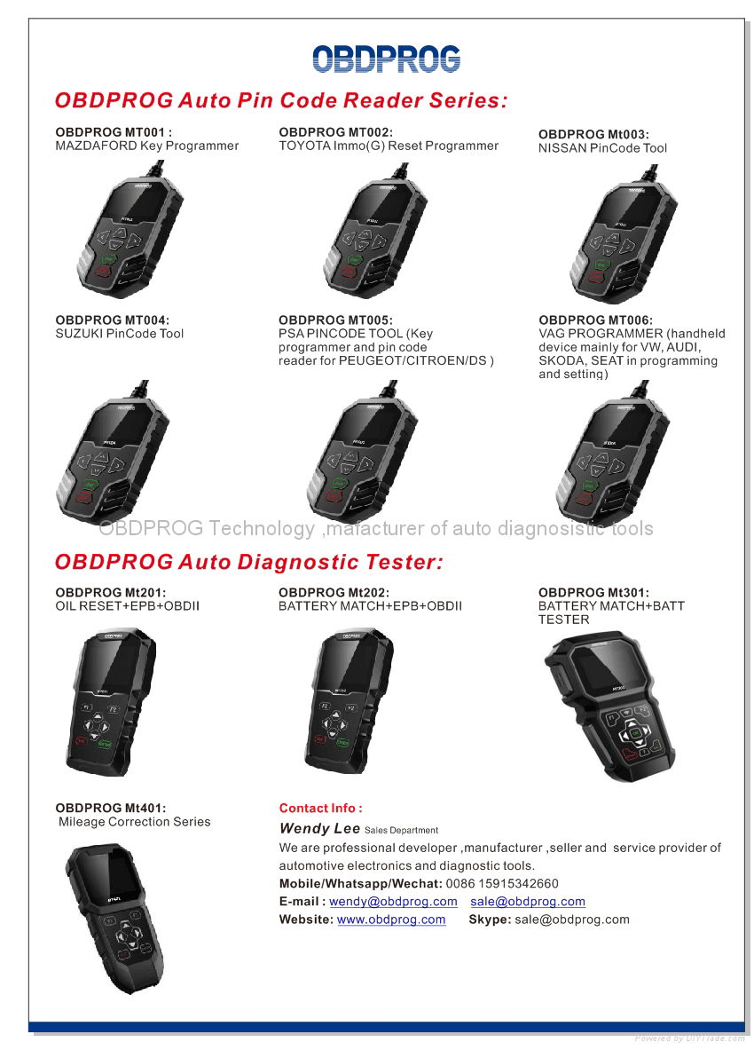 OBDPROG MT201 PRO:OIL RESET+EPB+OBDII 5